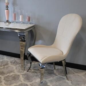 Krzesło glamour Tiffany Beige - krzesło tapicerowane beżowe