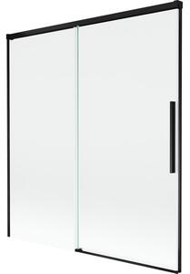Mexen Rox parawan nawannowy 2-skrzydłowy rozsuwany 150 x 150 cm, transparent, czarny - 8C9-150-001-70-00