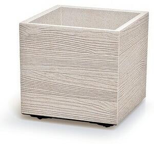 Doniczka MADERA SQUARE ECO WOOD 38,5 cm, biały ECO, L