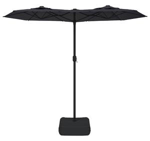 Podwójny parasol ogrodowy, czarny, 316x145 cm