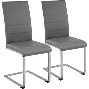 TecTake GmbH krzesła do jadalni - szary, zestaw 2 sztuk