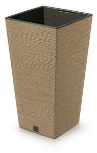 Doniczka FURU SQUARE ECO WOOD z wkładem 30 cm, brązowy, M