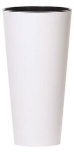 Doniczka TUBUS SLIM z wkładem 40 cm, biały matowy, 40 cm