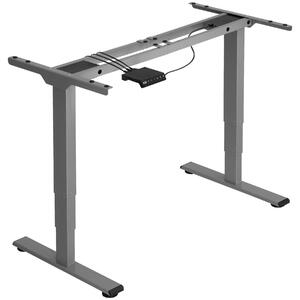 Tectake elektrycznie regulowany stelaż biurka twain 110-168x60x60-125 cm - szary