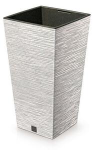 Doniczka FURU SQUARE ECO WOOD z wkładem 24 cm, biały ECO, S