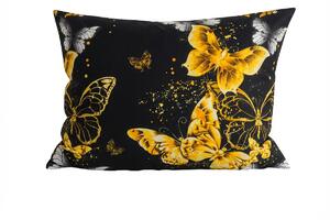 Poszewka na poduszkę z mikrofibry GOLD BUTTERFLY 50x70 cm, czarna