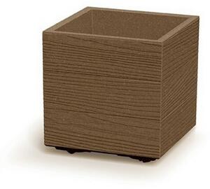 Doniczka MADERA SQUARE ECO WOOD 28,8 cm, brązowy, S