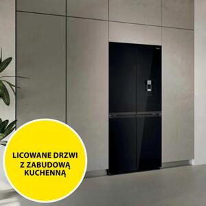 Lodówka HAIER HCKR7819DWGB Cube No Frost Space Fit czarne szkło oświetlenie tylnej ściany