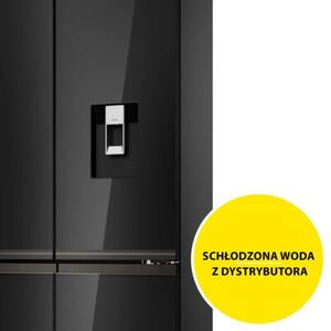 Lodówka HAIER HCKR7819DWGB Cube No Frost Space Fit czarne szkło oświetlenie tylnej ściany