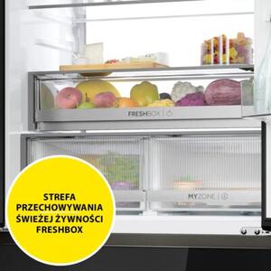 Lodówka HAIER HCKR7819DWGB Cube No Frost Space Fit czarne szkło oświetlenie tylnej ściany