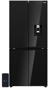 Lodówka HAIER HCKR7819DWGB Cube No Frost Space Fit czarne szkło oświetlenie tylnej ściany