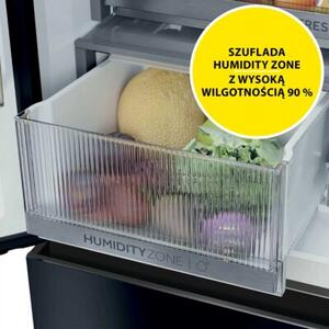 Lodówka HAIER HCKR7819DWGB Cube No Frost Space Fit czarne szkło oświetlenie tylnej ściany