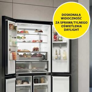 Lodówka HAIER HCKR7819DWGB Cube No Frost Space Fit czarne szkło oświetlenie tylnej ściany