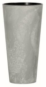 Doniczka TUBUS SLIM BETON EFFECT z wkładem 30 cm, szary, 30 cm