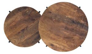Komplet 2 stolików z drewna z drewna mangowca HSM collection Nordic