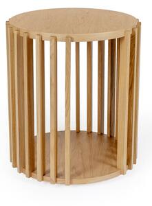 Stolik z drewna dębowego Woodman Drum, ø 53 cm