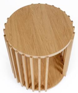 Stolik z drewna dębowego Woodman Drum, ø 53 cm