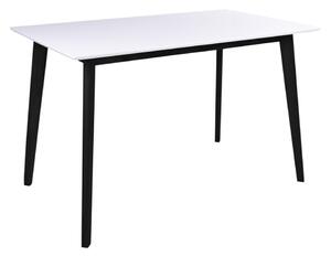 Stół z białym blatem i czarnymi nogami Bonami Essentials Vojens, 120x70 cm