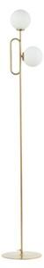 Lampa podłogowa dekoracyjna minimalistyczna złota dwie mleczne szklane kule 2xG9 12W Tes Sigma Lighting