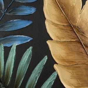 Obraz EUROFIRANY Leaves 1 585A 60 x 60 cm Czarny