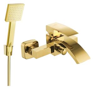 Mexen Libra R45 bateria wannowa z zestawem prysznicowym, złota - 74513R45-50