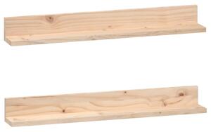 Półki ścienne, 2 szt., 80x11x9 cm, lite drewno sosnowe
