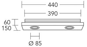 Lampa sufitowa HerzBlut Lennon, 44 cm, 2-punktowa, drewno, GU10