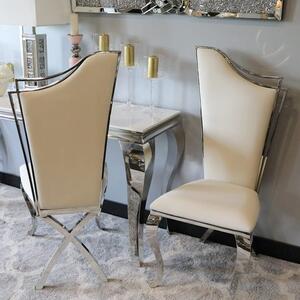Krzesło glamour Queen White - krzesło tapicerowane białe