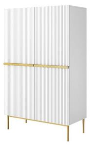 Kredens Nicole 100 cm - biały mat / złote nóżki