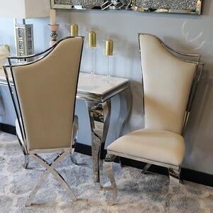 Krzesło glamour Queen Beige - krzesło tapicerowane beżowe
