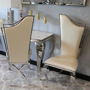 Krzesło glamour Queen White Eco - krzesło z ekoskóry białe