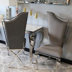 Krzesło glamour Queen Grey - krzesło tapicerowane szare