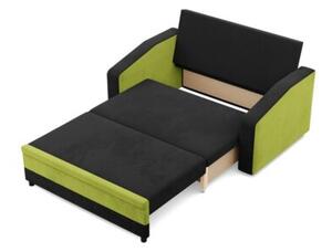 Sofa rozkÅadana, mikrofaza, AURELO, 148x87x90 cm, czarny, zielony | TYLETEGOTU