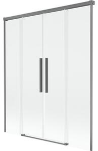 Mexen Rox parawan nawannowy 2-skrzydłowy rozsuwany 160 x 150 cm, transparent, gun metal - 8C9-160-002-95-00