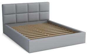 Łóżko do sypialni z pojemnikiem 180x200 - Alaska Szare Eko skóra