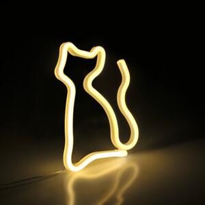 Kinkiet dla dzieci neonowy biały kot LED 3W USB-A bateria 3xAA Neon Polux