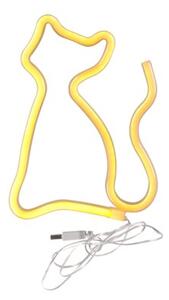 Kinkiet dla dzieci neonowy biały kot LED 3W USB-A bateria 3xAA Neon Polux
