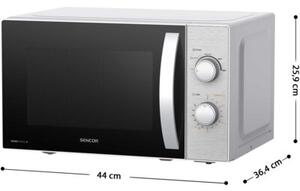 Kuchenka mikrofalowa SENCOR SMW 2120SS 700W średnica 25.5 cm pojemność 20L Srebrno-czarny