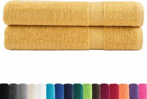 Ręczniki premium, SOLUND, 2 szt., złote, 100x200 cm, 600 g/m²