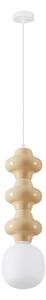 VILROSA LE44570 Lampa wisząca potrójna ceramiczna skandi z mlecznym kloszem kremowa