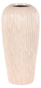 Wazon ceramiczny zaokrąglony, biało-beżowy, 17 x17 x 34 cm, 34 cm