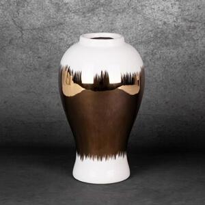 Wazon EUROFIRANY Tala 01 17 x 26 cm Biało-złoty