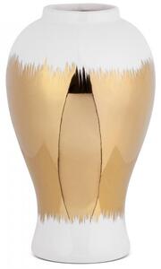 Wazon EUROFIRANY Tala 01 17 x 26 cm Biało-złoty