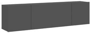 Ścienne szafki TV, 2 szt., czarne, 80x30x41 cm