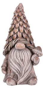 Ogród dekoracja krasnal Grzyb, szary, 25 x 19 x 49cm
