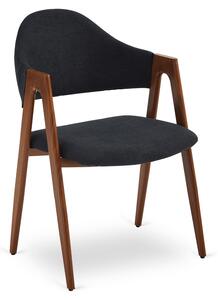 Krzesło Tapicerowane do Salonu RUIZ Czarne/Orzech Nowoczesne Loft