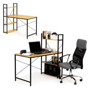 Biurko komputerowe drewniane regaÅ z pÃ³Åkami loft
