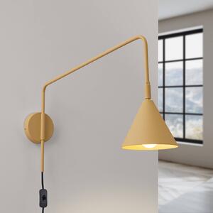 Kinkiet LYS SOLLUX LIGHTING, mosiężny / złoty, salon / jadalnia, metal, skandynawski