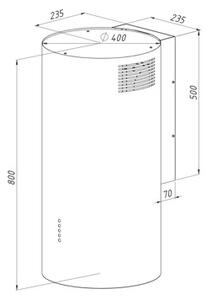 Okap AKPO WK-10 Balmera WL 800 ZÅoty 567.6m3/h 69dB klasa B