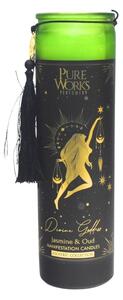 Arome Świeca organiczna Jasmine&Oud 300 g w kolorowym wysokim szklanym słoiku z frędzelkiem